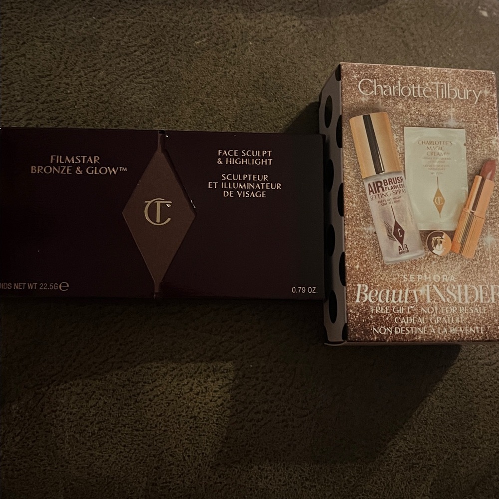 Charlotte Tilbury Bronze & Highlight in medium deep. free beauty insider set